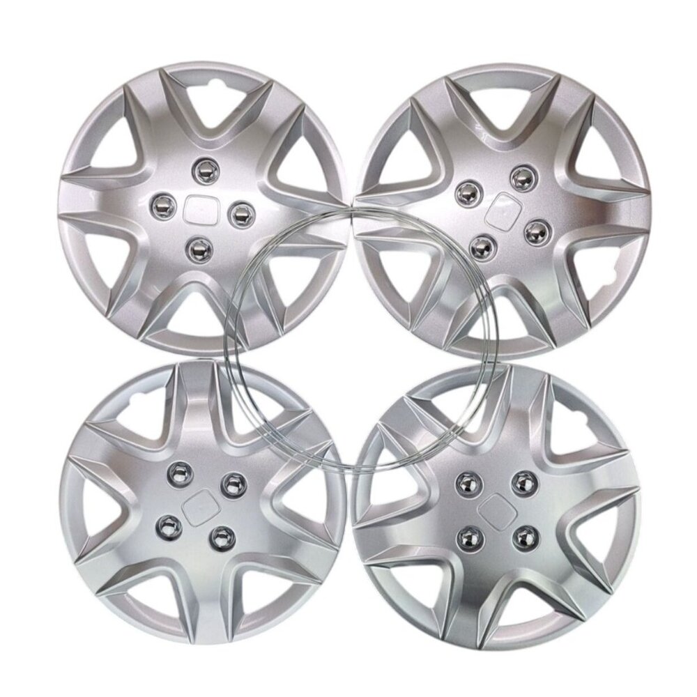 Set Of 4 Pacific Rim 14" Silver Hubcaps Part 4087-SM Honda Rings Snap On Wheels
